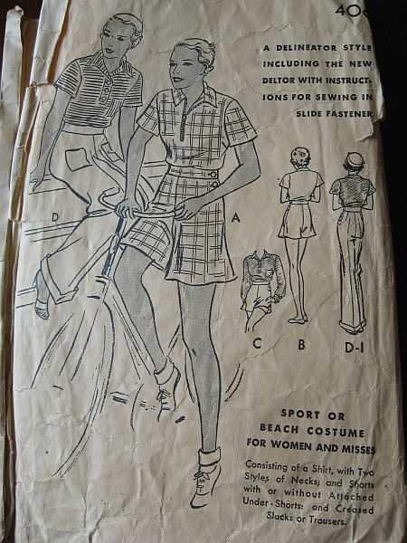 Vintage 1930s Butterick 5219 Sport or Beach Costume Pattern sz 14 B32